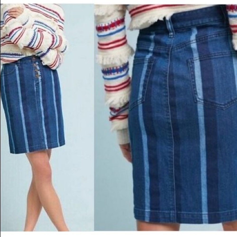 NWOT Anthropologie Maeve Denim Pencil Skirt
